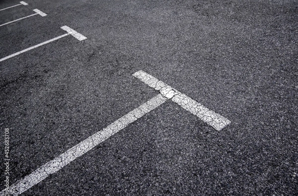 Fototapeta White lines in a car park