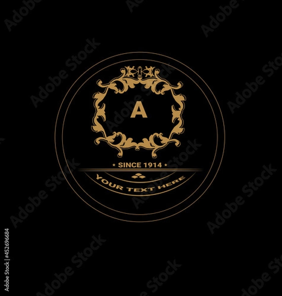 Obraz creative royal gold monogram logo template1