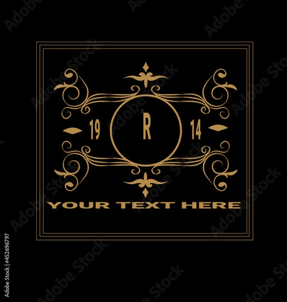 Obraz luxury gold creative logo monogram elegant