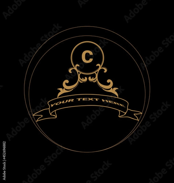 Obraz luxury gold monogram logo template elegant