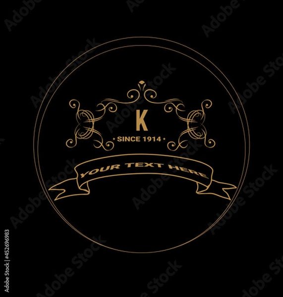 Obraz luxury royal gold monogram logo template