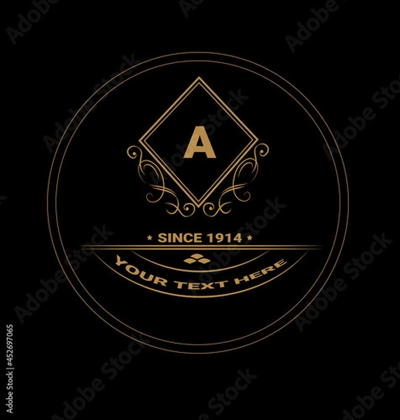 Obraz royal gold creative monogram logo template