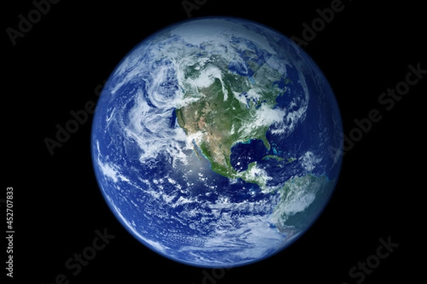 Fototapeta Planet Earth on a dark background. Elements of this image were furnished by NASA.
