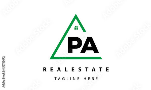 Obraz creative real estate PA latter logo vector
