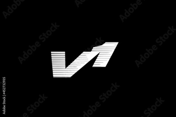 Obraz Letter V1 Logo Design With Speed Concept