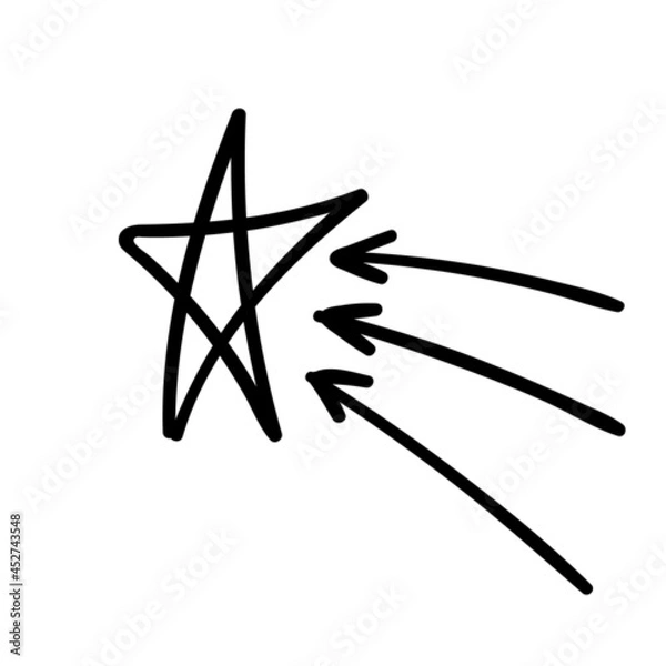 Fototapeta star arrow vector doodle handdraw vector illustration