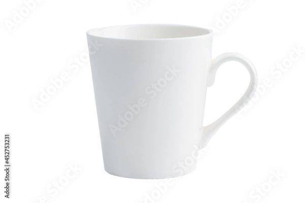 Fototapeta White mug glass for drink isolate on white background
