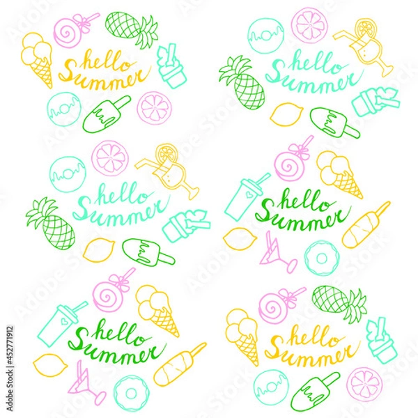 Fototapeta Summer lettering for print on the theme of weekends, seaside holidays, vacations.