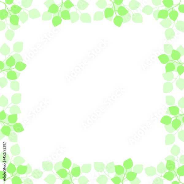 Fototapeta Seamless spring pattern and frames with tropical leaves, flowers and plants. Vector illustration.