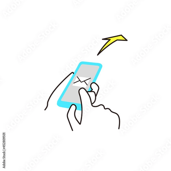 Obraz メールを送信しているイラスト