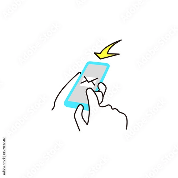 Obraz メールを受信しているイラスト