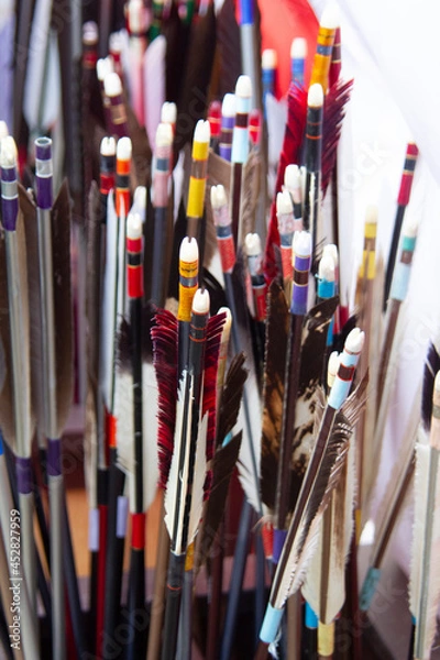 Obraz 矢羽根　弓道　日本