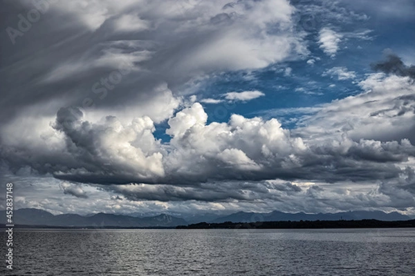 Obraz storm clouds over the lake