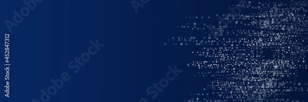 Obraz digitally generated image of blue light and stripes moving fast over blue background