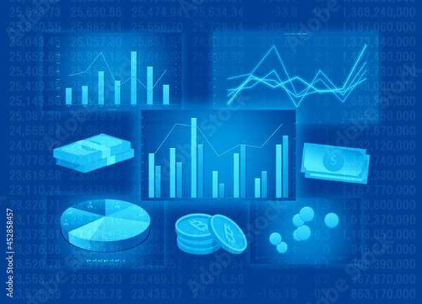 Fototapeta ビジネスコンセプト　ファイナンシャルグラフ