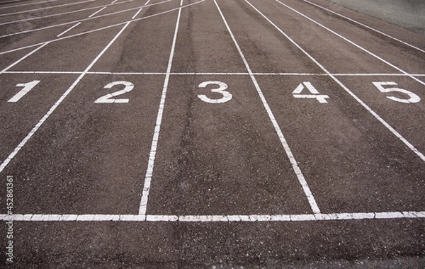Obraz Numbers on a running track