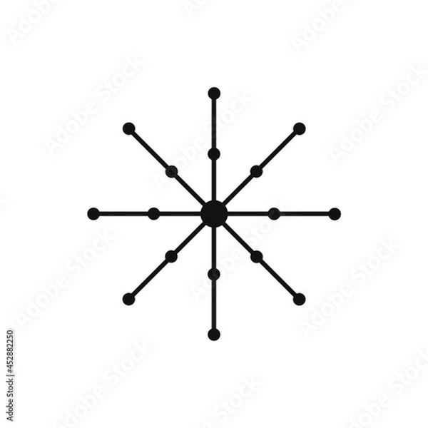 Fototapeta a collection of circular connected lines with small circles attached