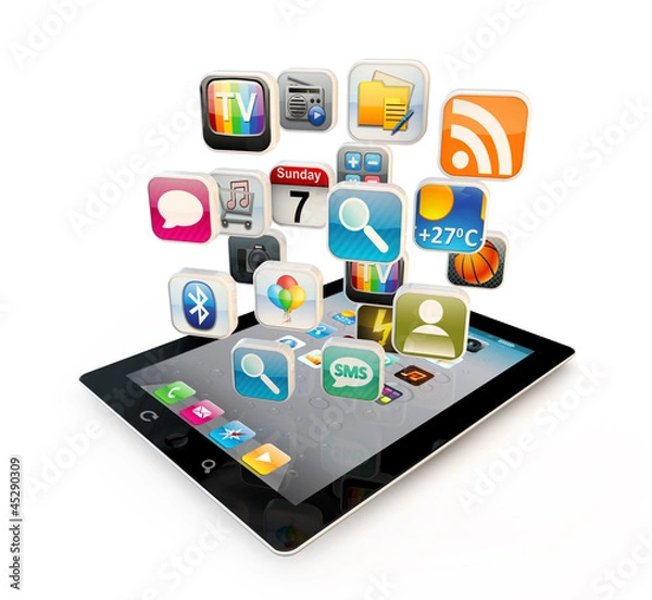 Obraz tablet pc with apps