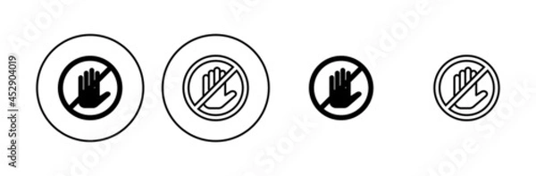 Fototapeta Stop icon set. stop road sign. hand stop icon vector