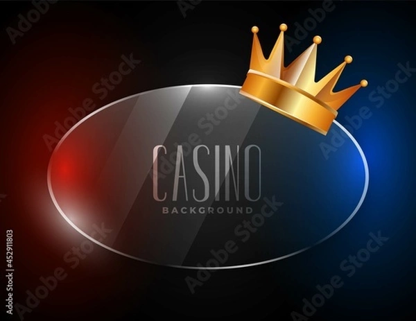 Obraz Casino background with glass frame and crown