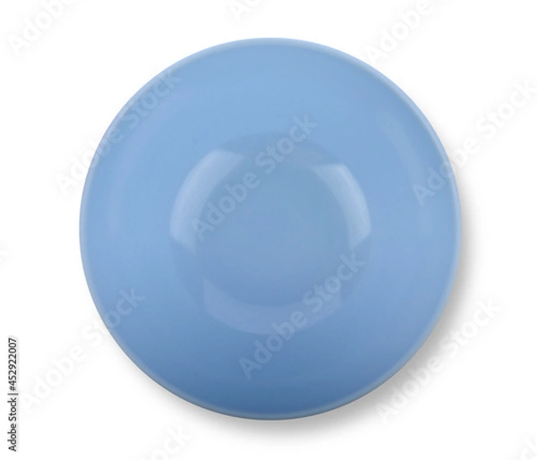 Fototapeta Empty blue bowl on white background.