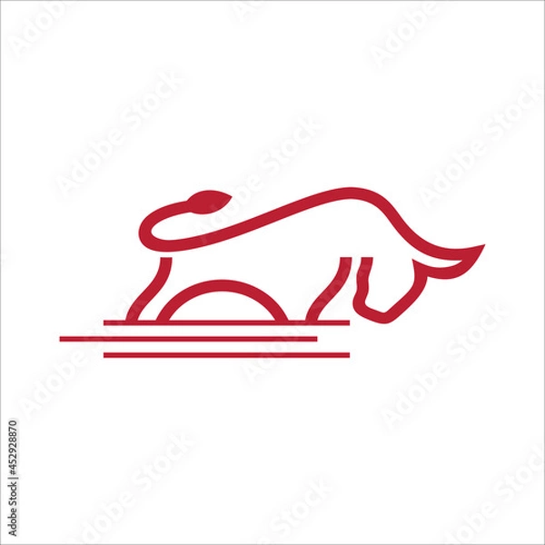 Obraz Outline Creative Bull, Red Bull, Buffalo Logo Design Vector Template