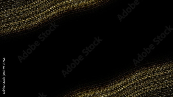Fototapeta 金粉風の曲線　質感のある和風背景素材（黒背景）