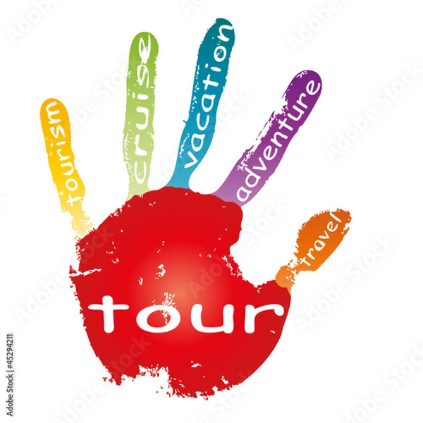 Obraz High resolution conceptual human abstract hand print isolated