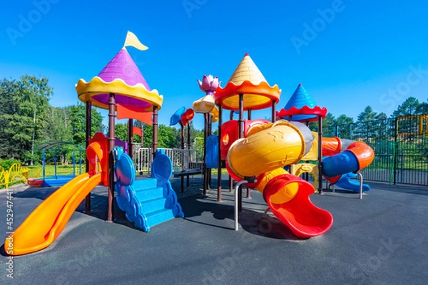 Obraz playground to play with a slide and stairs