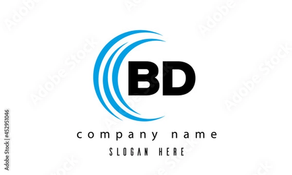 Fototapeta  technology BD latter logo vector
