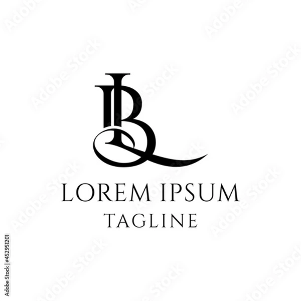 Fototapeta initial BL Logo Design vector
