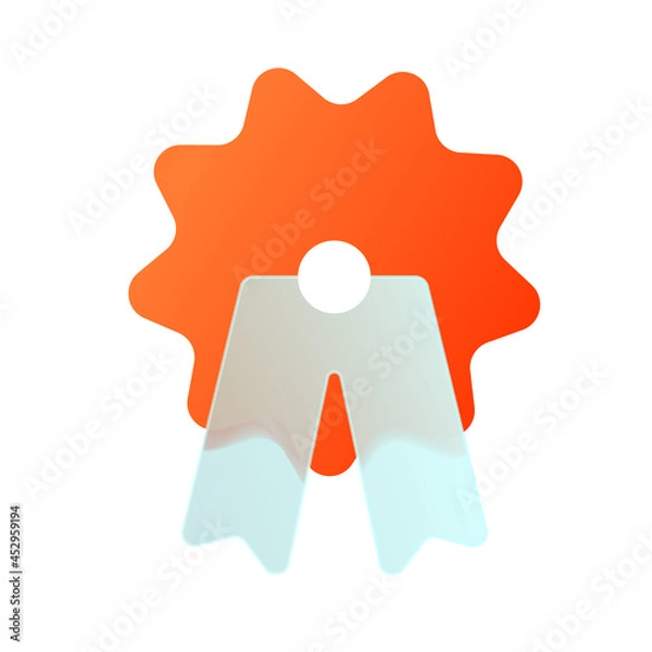 Fototapeta Vector modern trend icon in the style of glassmorphism with gradient, blur and transparency. certificate or award symbol and icon