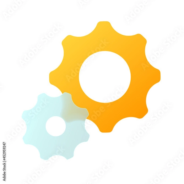 Fototapeta Vector modern trend icon in the style of glassmorphism with gradient, blur and transparency. settings symbol and icon