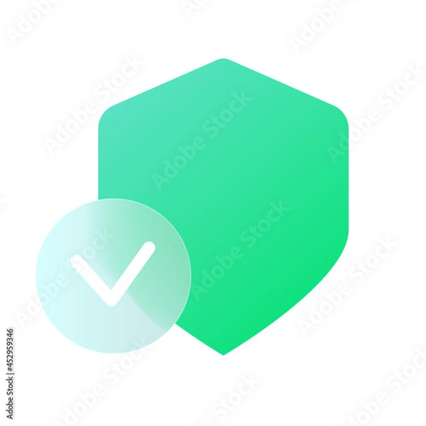 Fototapeta Vector modern trend icon in the style of glassmorphism with gradient, blur and transparency. shield symbol and icon