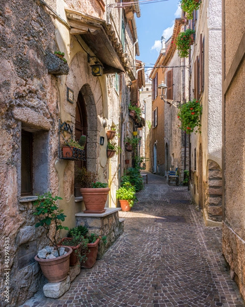 Fototapeta Collepardo, beautiful medieval village in the province of Frosinone, Lazio, central Italy.