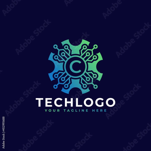 Fototapeta Technology Initial Letter C Logo Design Template Element.