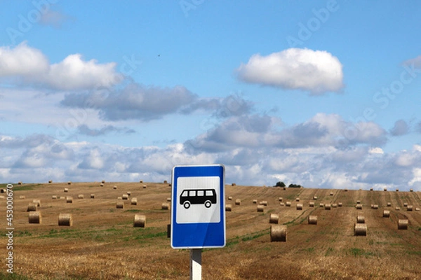 Obraz bus stop in the field