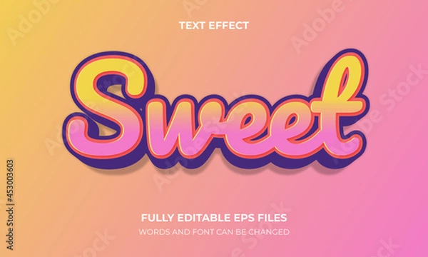 Obraz Sweet, Editable 3D Text Effect