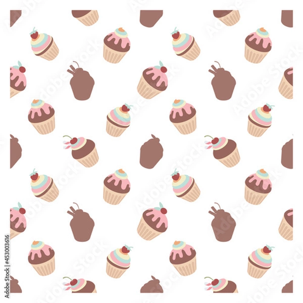 Obraz colorful seamless pattern with cupcakes
