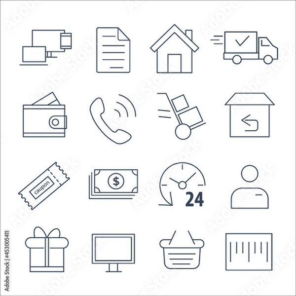 Fototapeta commerce icons set. commerce pack symbol vector elements for infographic web