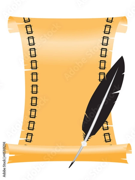 Obraz ancient scroll with a feather