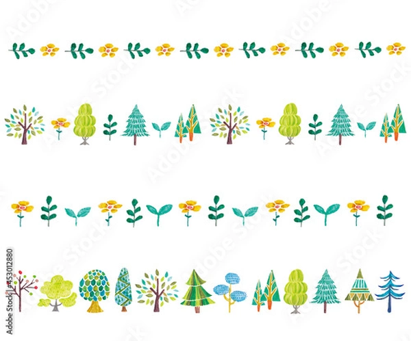 Obraz 木のライン装飾