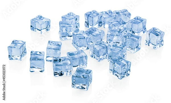Obraz ice cubes isolated on white background