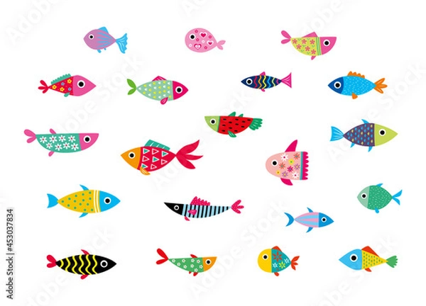 Obraz cute fish graphic vector set