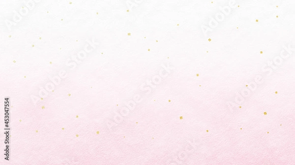 Fototapeta 金箔を散りばめた　質感のある和紙風背景素材（ピンク）