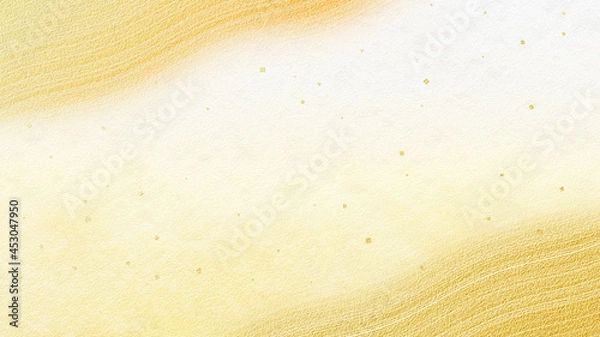 Fototapeta 金粉の曲線　金箔入り和風背景素材（金色背景）