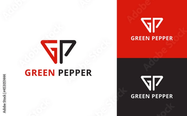 Obraz G P letter triangle logo design