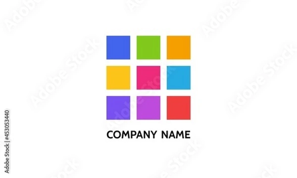 Fototapeta square abstract vector and logo design or template business icon of company identity symbol concept