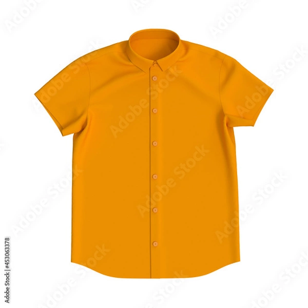 Fototapeta Short-sleeve collared shirt outfit for the office. 3d rendering, 3d illustration