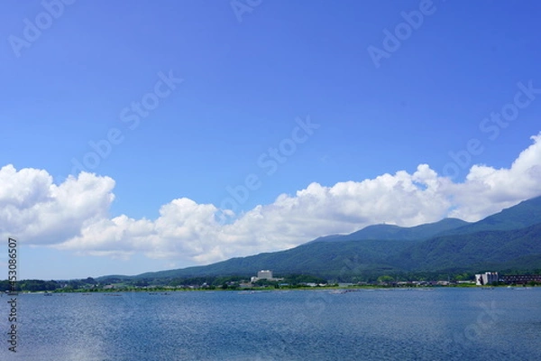 Obraz 加茂湖と山々